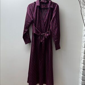 Tahari ASL Long Sleeve Dress in Purple and Pink